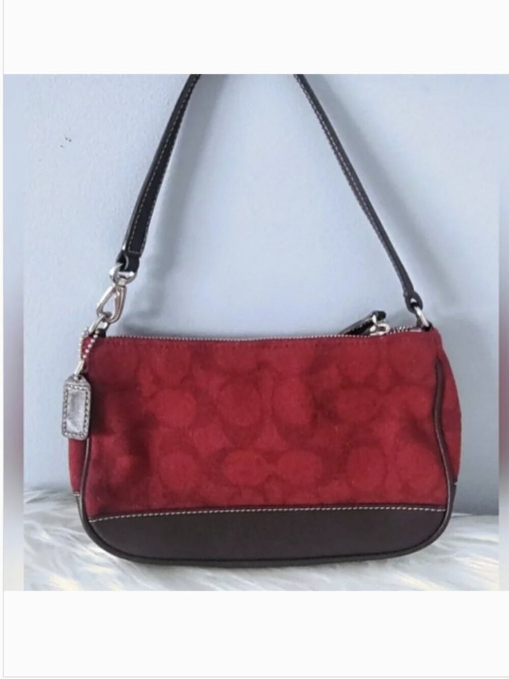 Coach vintage signature wool demi shoulder bag Y2K #7720 EUC - Picture 3 of 8
